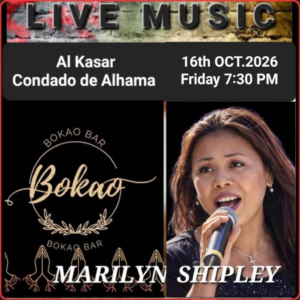 Poster: live music with Marilyn Shipley, Friday 16 October 2026 at 7:30 pm, Al Kasar