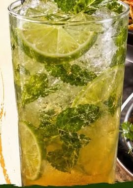 Fresh mint and lime mojito cocktail