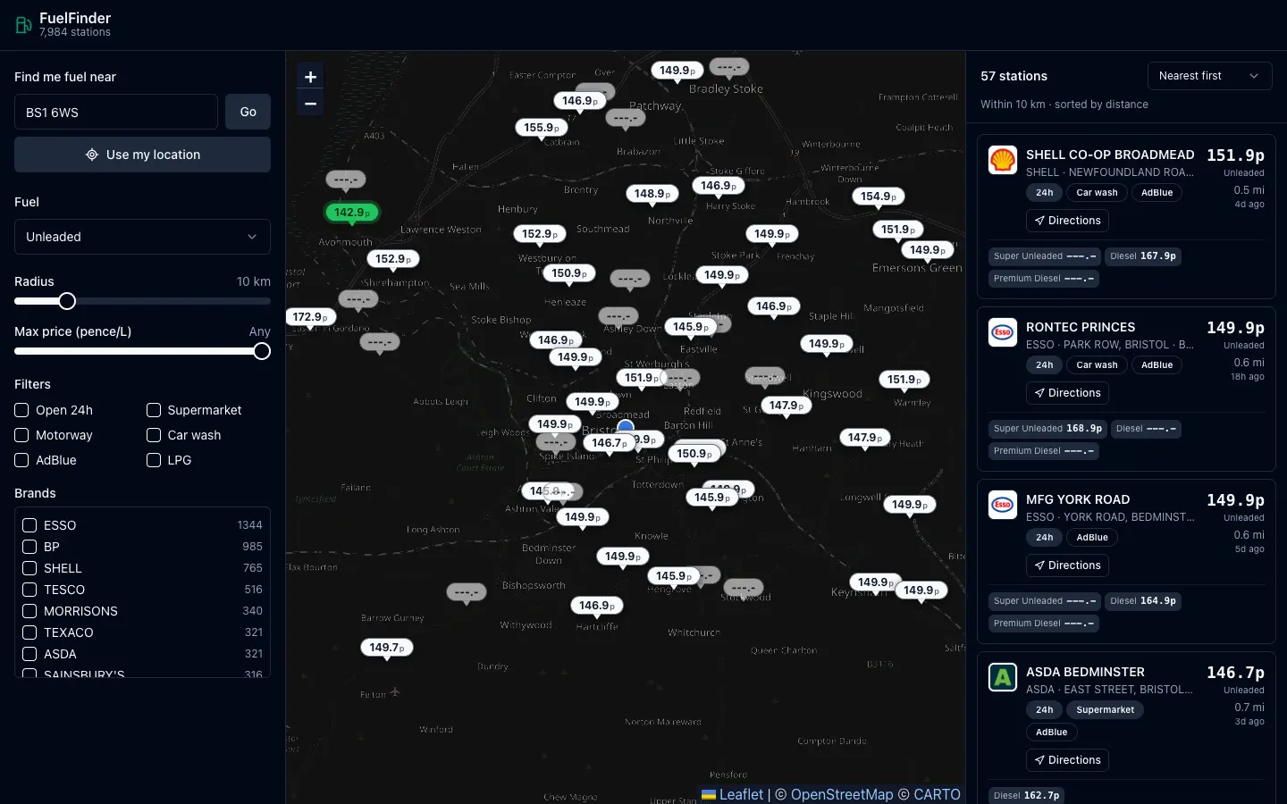 FuelFinder screenshot
