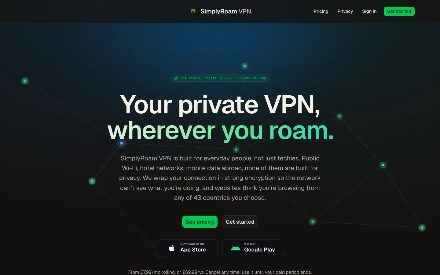 SimplyRoam VPN screenshot