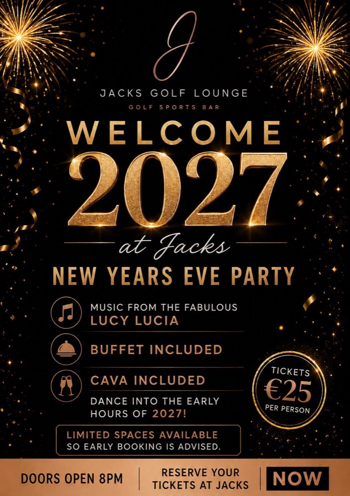 Welcome 2027 at Jacks: New Year's Eve party poster