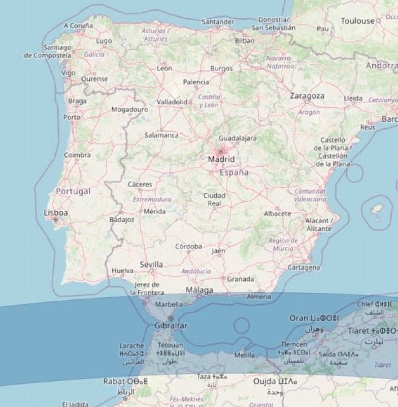 Total solar eclipse in Gibraltar