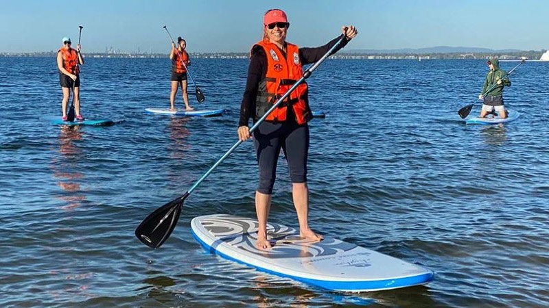 Kayak and paddle surf